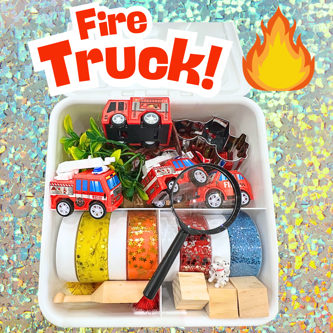 Fire Truck Play Dough Sensory Kit