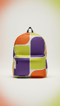 Bold Graphic Cotton Backpack With Patch Panel