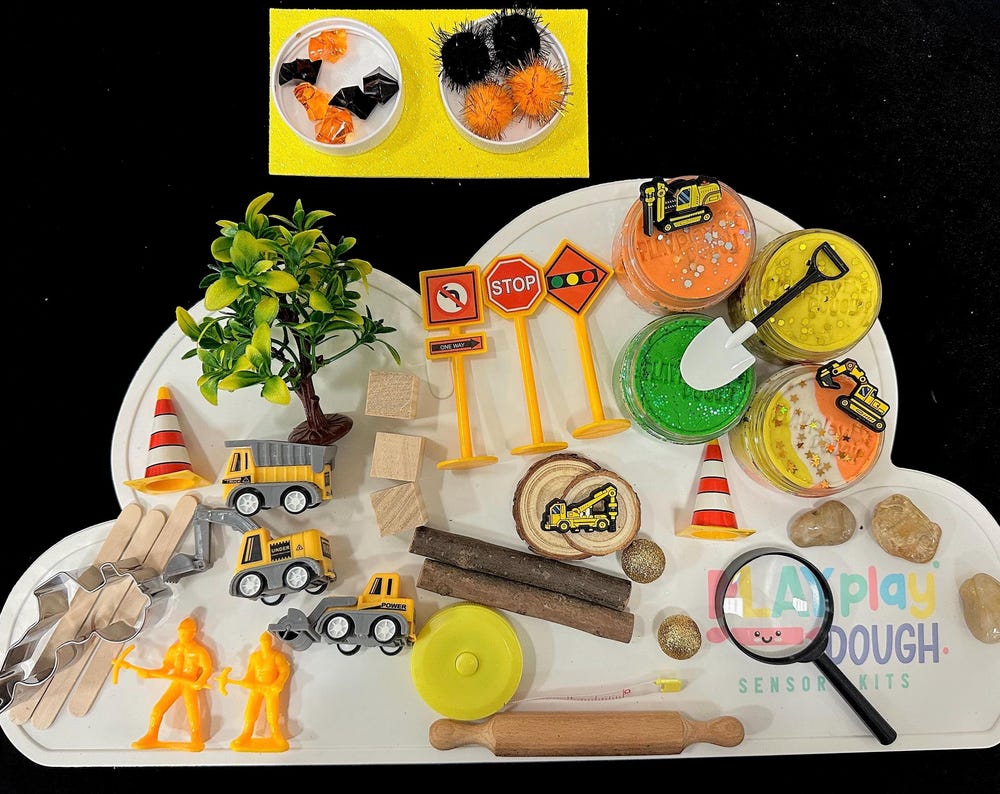 X Construction Theme Sensory Play Dough Kit